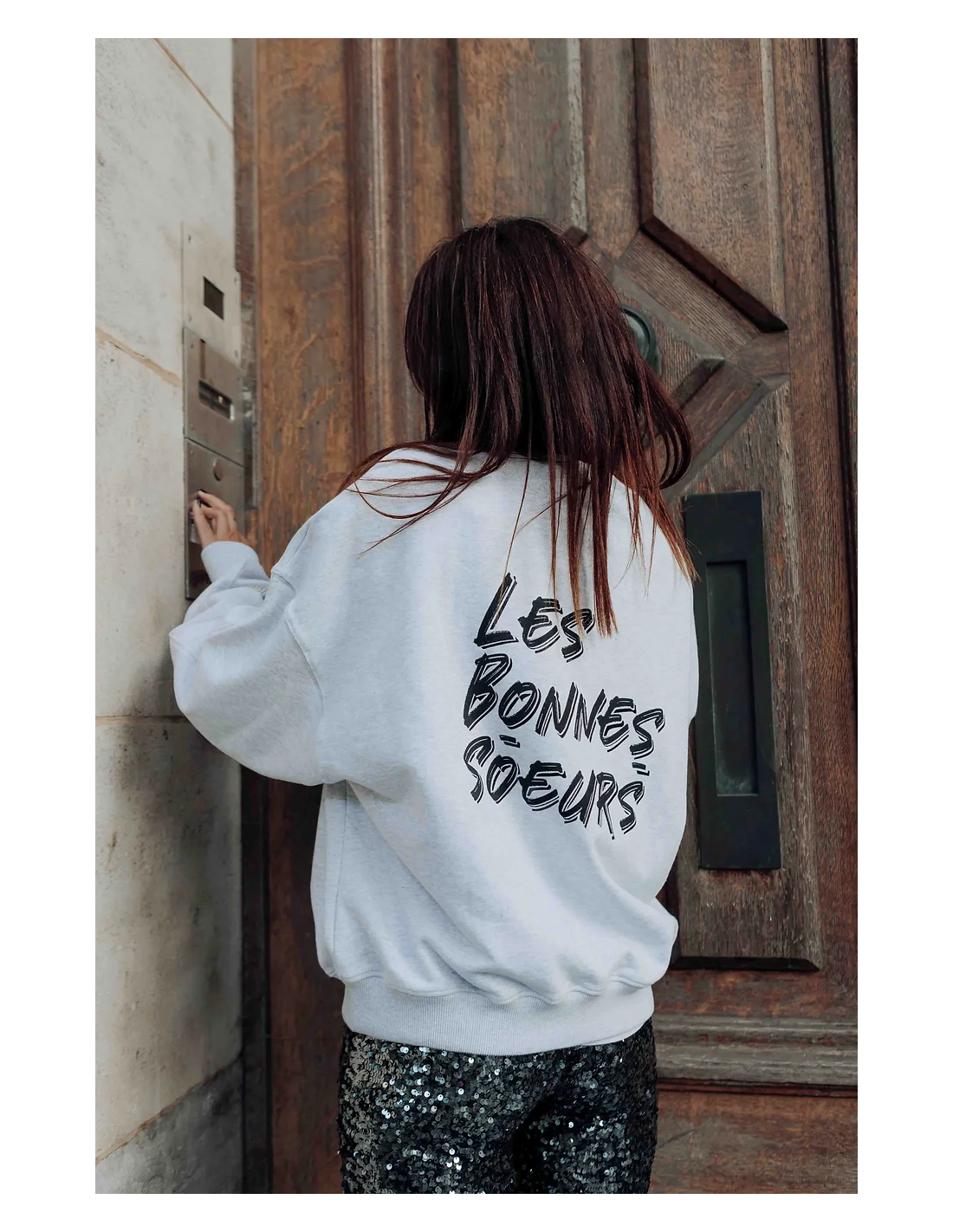 Les bonnes soeurs sweat babe gris