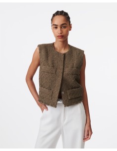 IRO TOP EN TWEED RALPHI marron