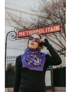 Foulard Laine & Cachemire violet