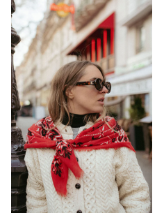 Foulard Laine & Cachemire rouge